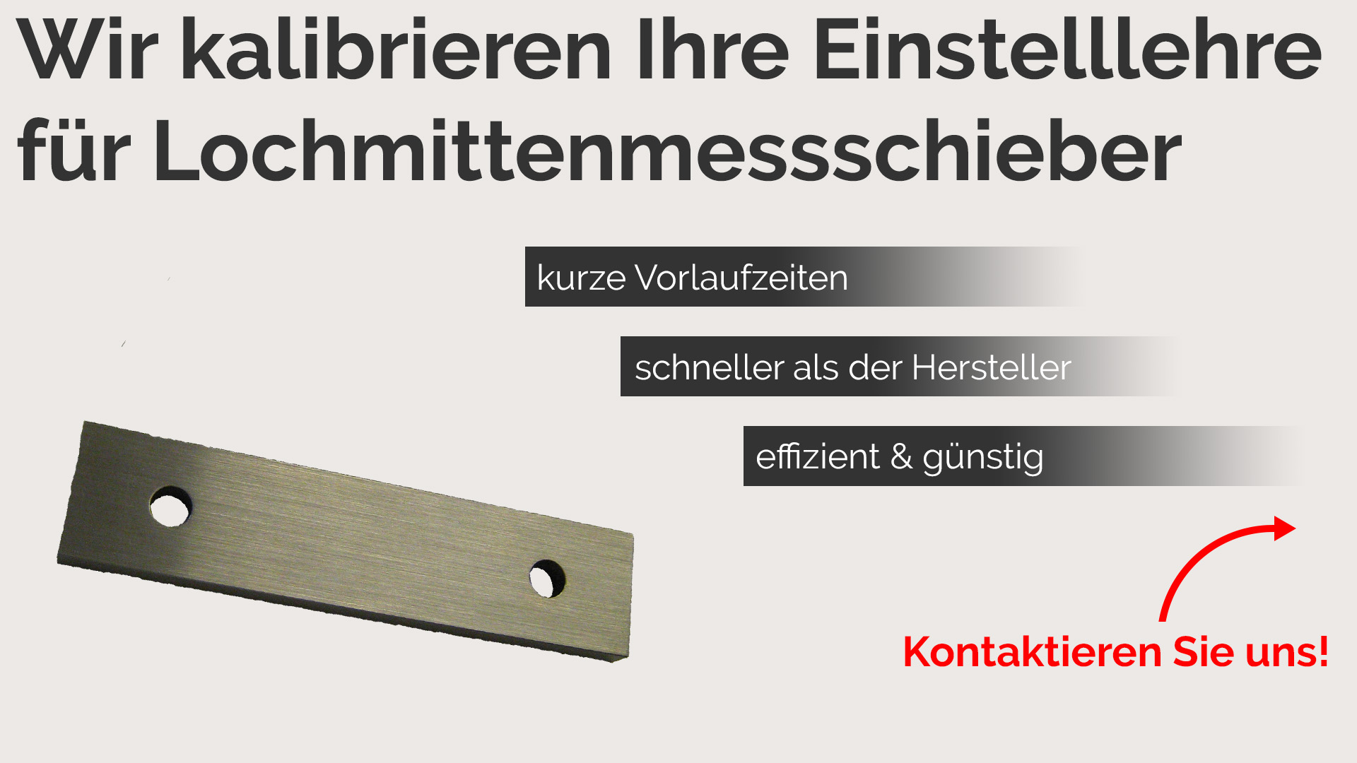 Einstelllehre für Lochmittenmessschieber